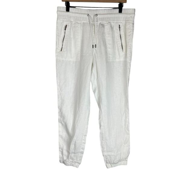 Athleta Cabo Linen Jogger white pants size 10 - Picture 1 of 8